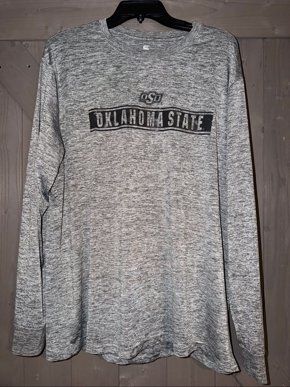 Colosseum Gray Marled Oklahoma State Long Sleeve Tee